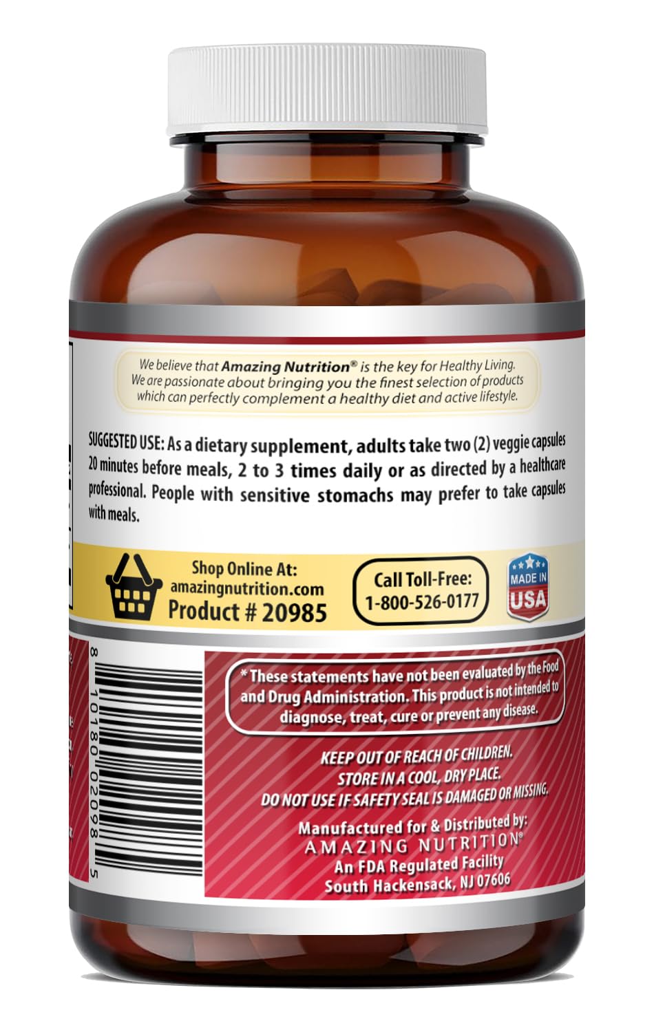 amazing nutrition Quercetin 800 Mg with Bromelain 165 Mg Veggie