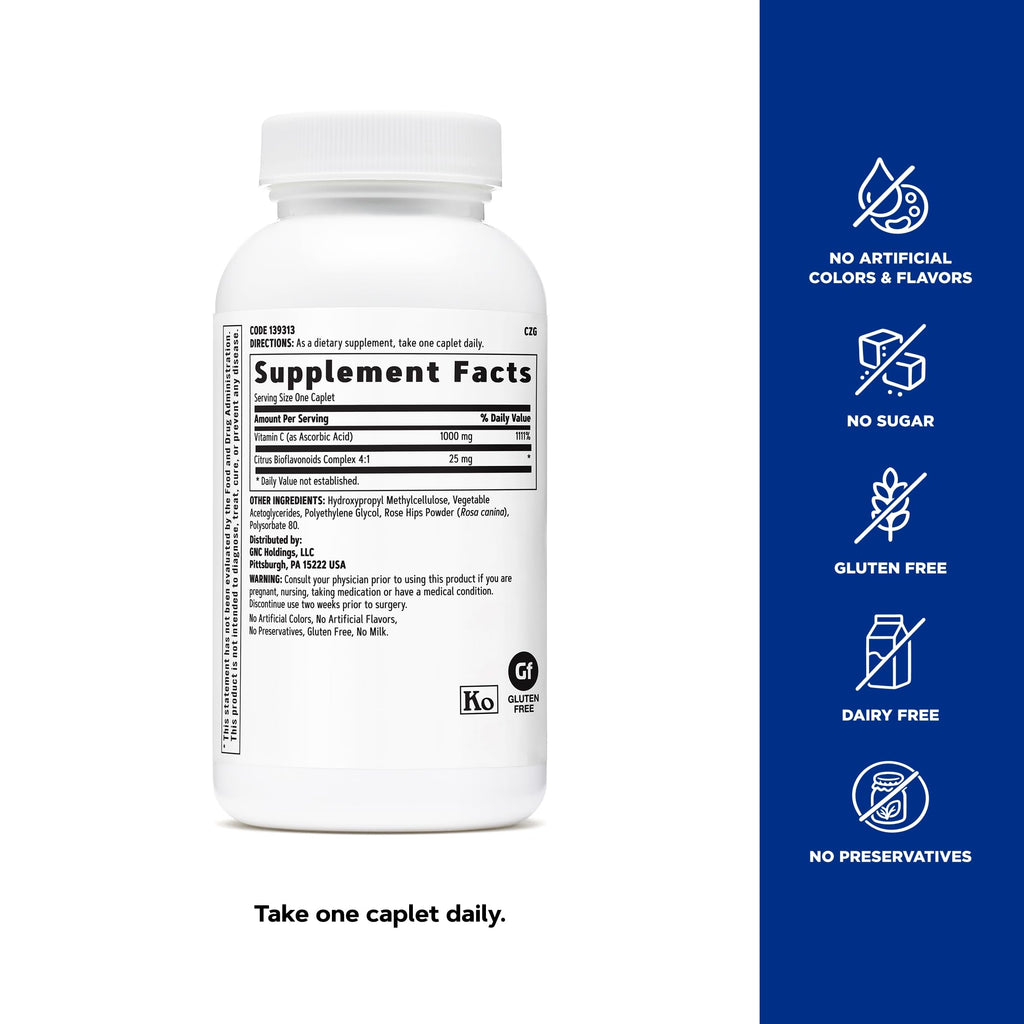 GNC Vitamin C Time-Released 1000mg - 180 Tablets - image 5