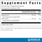 Douglas Laboratories Magnesium/Potassium Aspartate - 250 Vegetarian Capsules - image 2