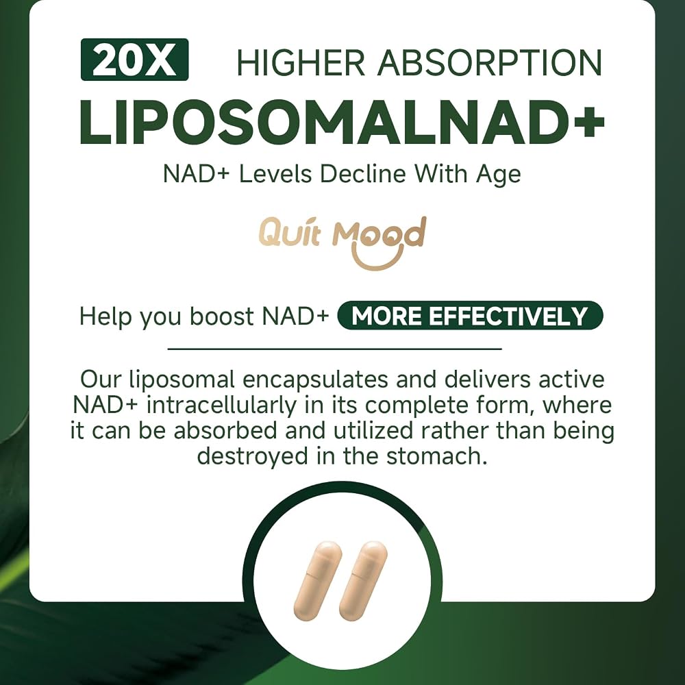 Quit mood NAD+ Supplement with Nicotinamide Riboside 1000mg - 90 Capsules - image 7