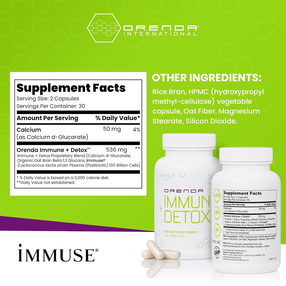Orenda Immune + Detox Postbiotic Formula - 120 Capsules - image 2