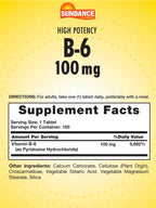 Sundance Vitamin B-6 100mg - 100 Tablets - image 2