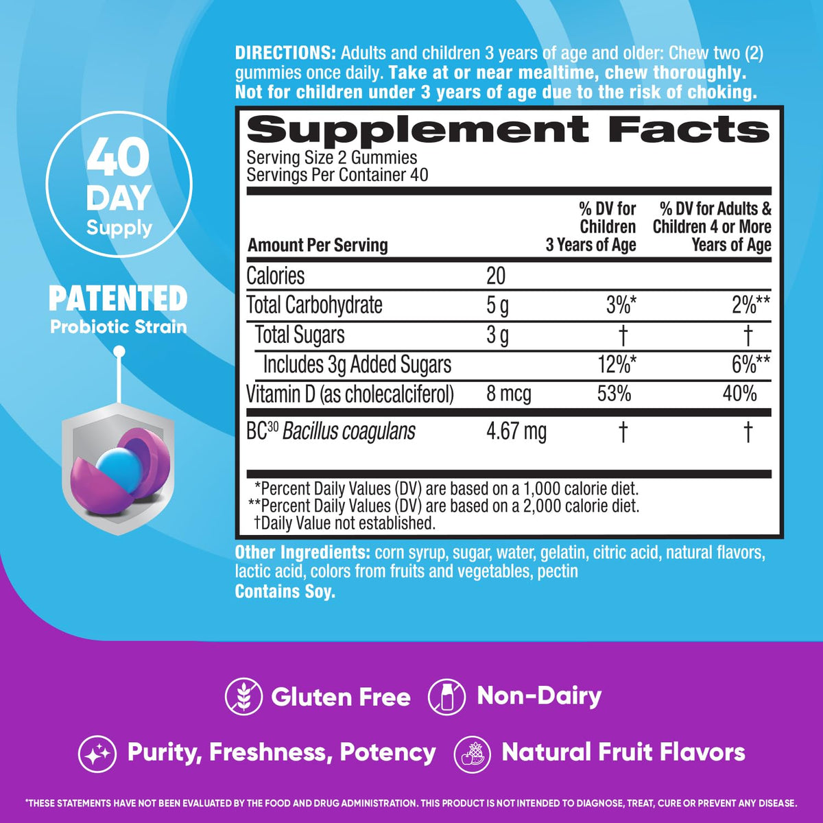 Digestive Advantage Probiotics Daily Probiotic Gummies