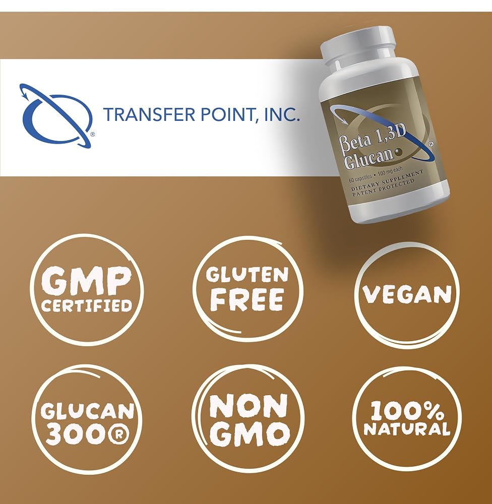 Transfer Point Beta 1,3D Glucan 100 mg Immune Support - 120 Capsules - image 4