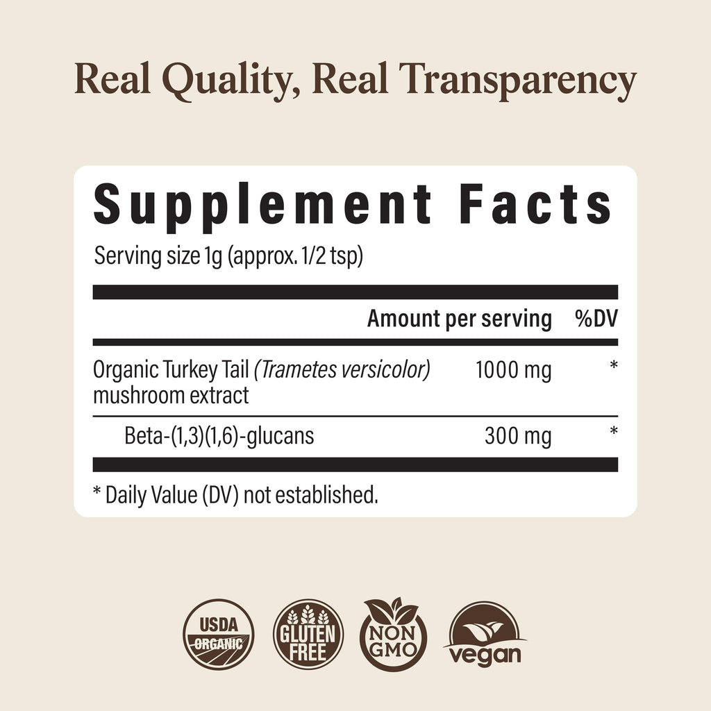 Real Mushrooms Organic Turkey Tail Powder for Immune Support - 100 Servings - image 8