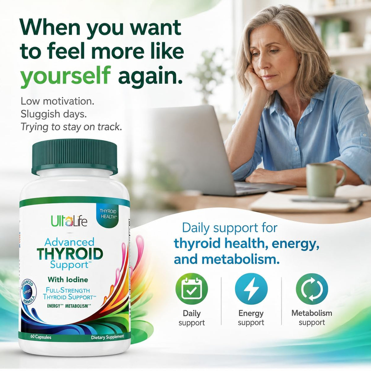 ULTALIFE Daily Thyroid Boost Advanced Formula - 60 Capsules - image 4