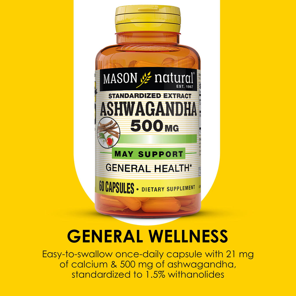MASON NATURAL Ashwagandha 500 mg Adaptogen - 60 Capsules - image 4