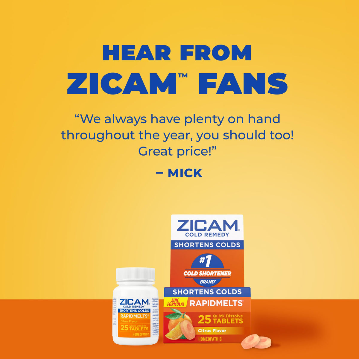 Zicam Cold Remedy RapidMelts Citrus - 25 Tablets - image 8