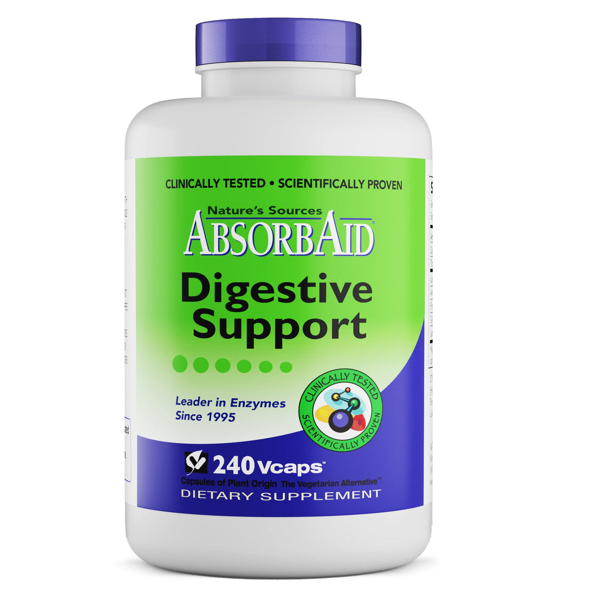 AbsorbAid Digestive Enzymes Plant-Based - 240 Vegetarian Capsules