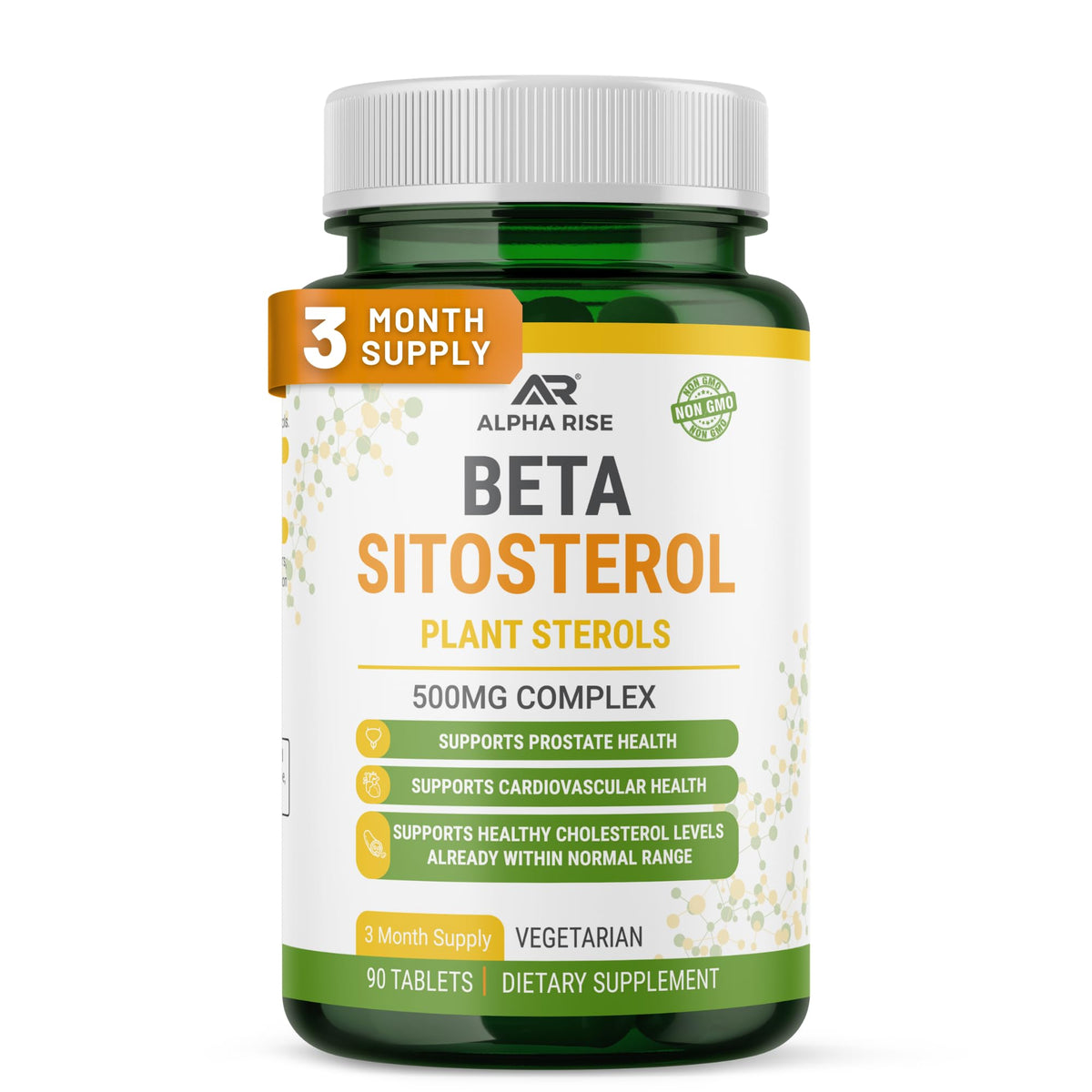 ALPHA RISE Beta Sitosterol 500 mg Prostate Health Support - 90 Tablets