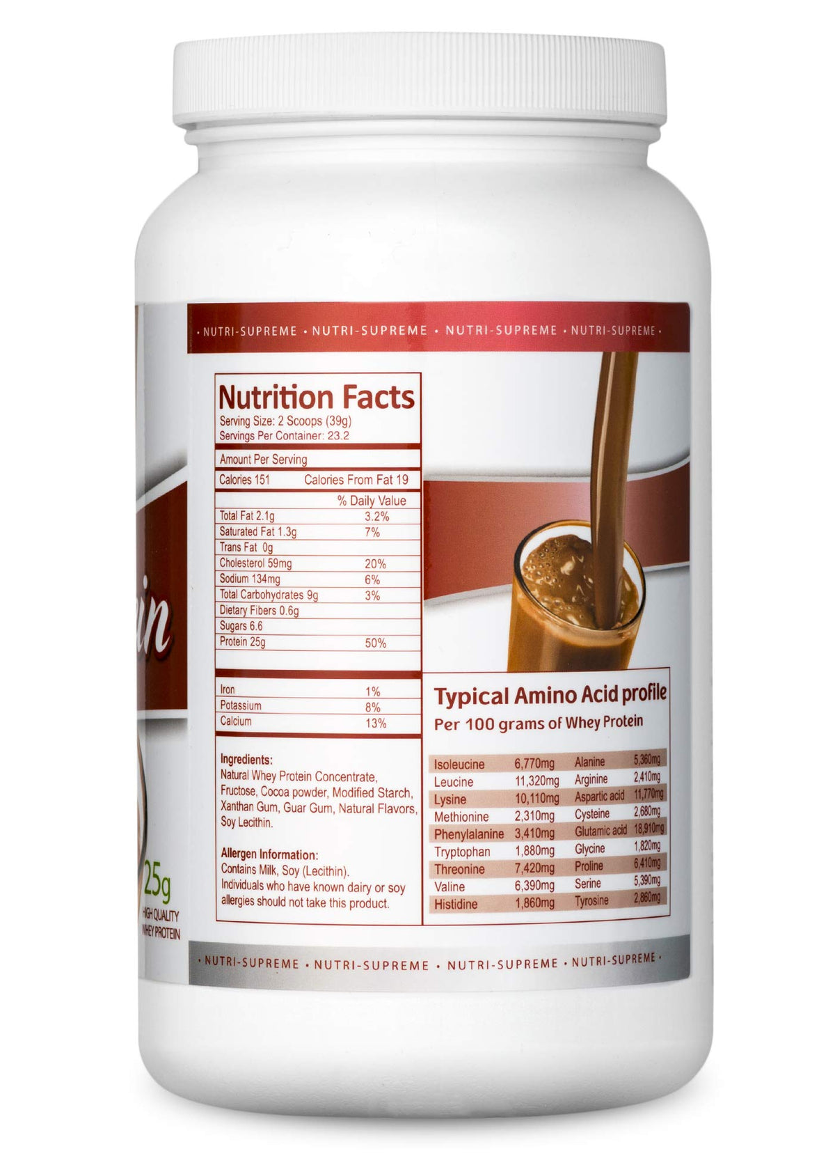 Nutri-Supreme Research Whey Protein Powder Creamy Chocolate - 2 lbs - image 2