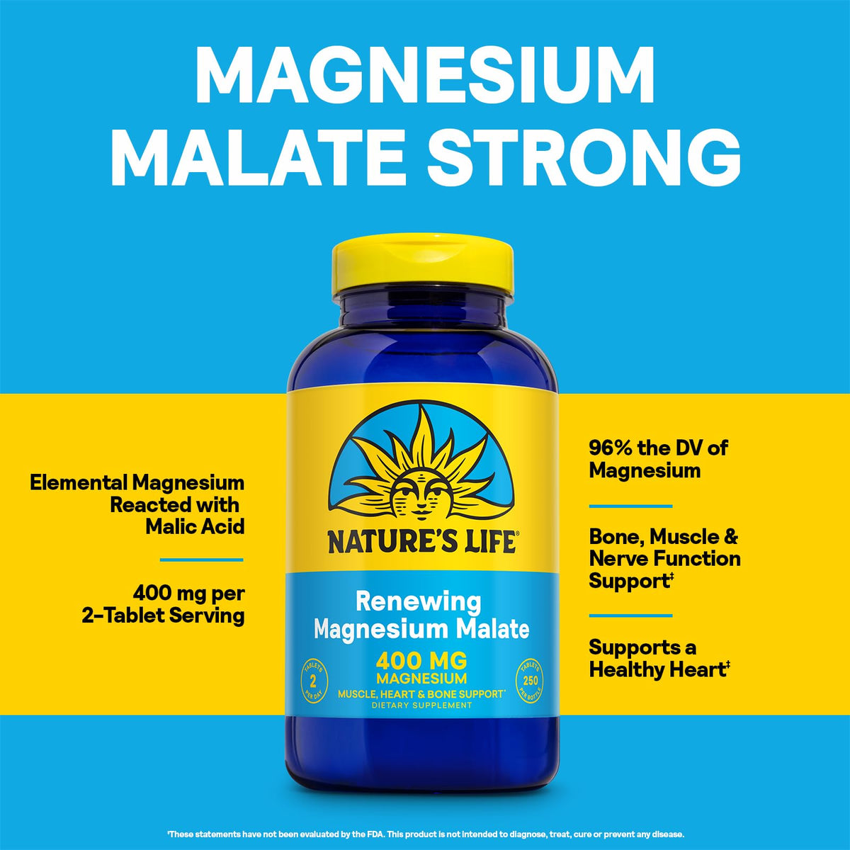 Nature's Life Renewing Magnesium Malate 400 mg - 250 Tablets - image 4