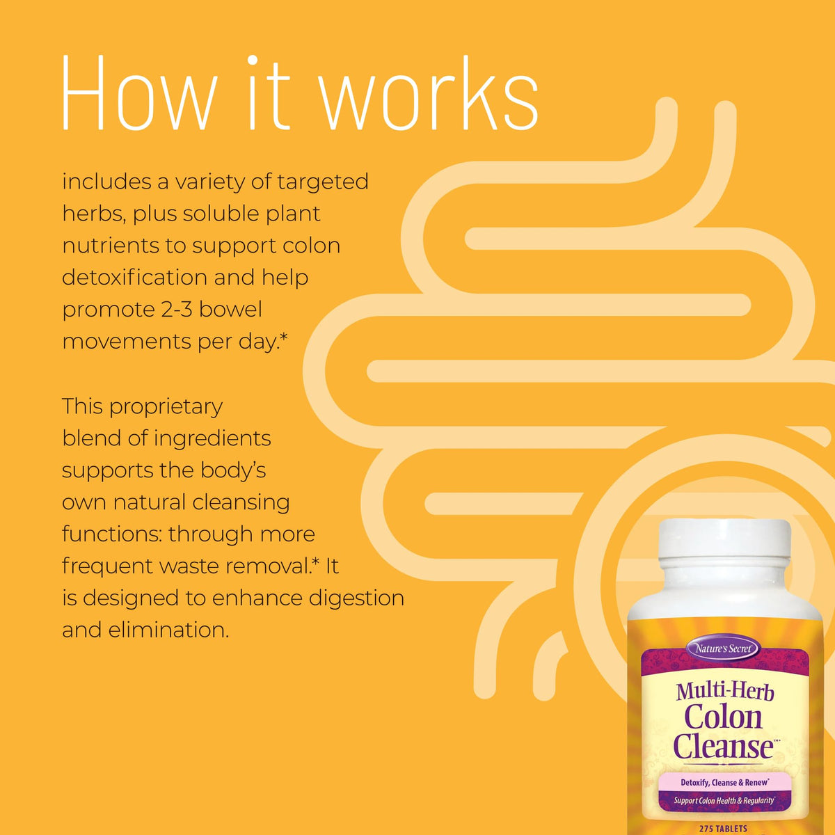 Nature's Secret Multi-Herb Colon Cleanse Digestive Health - 275 Tablets - image 3