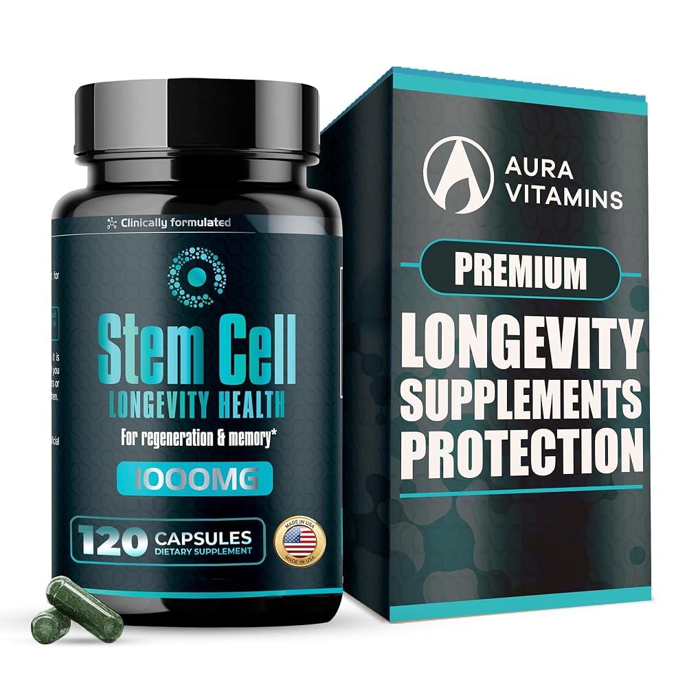 AURA VITAMINS Premium Stem Cell Supplement 1,000mg
