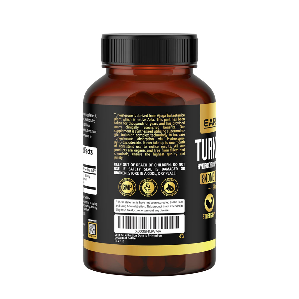 Earth Elixir Turkesterone 840 mg Strength Support - 90 Capsules - image 8