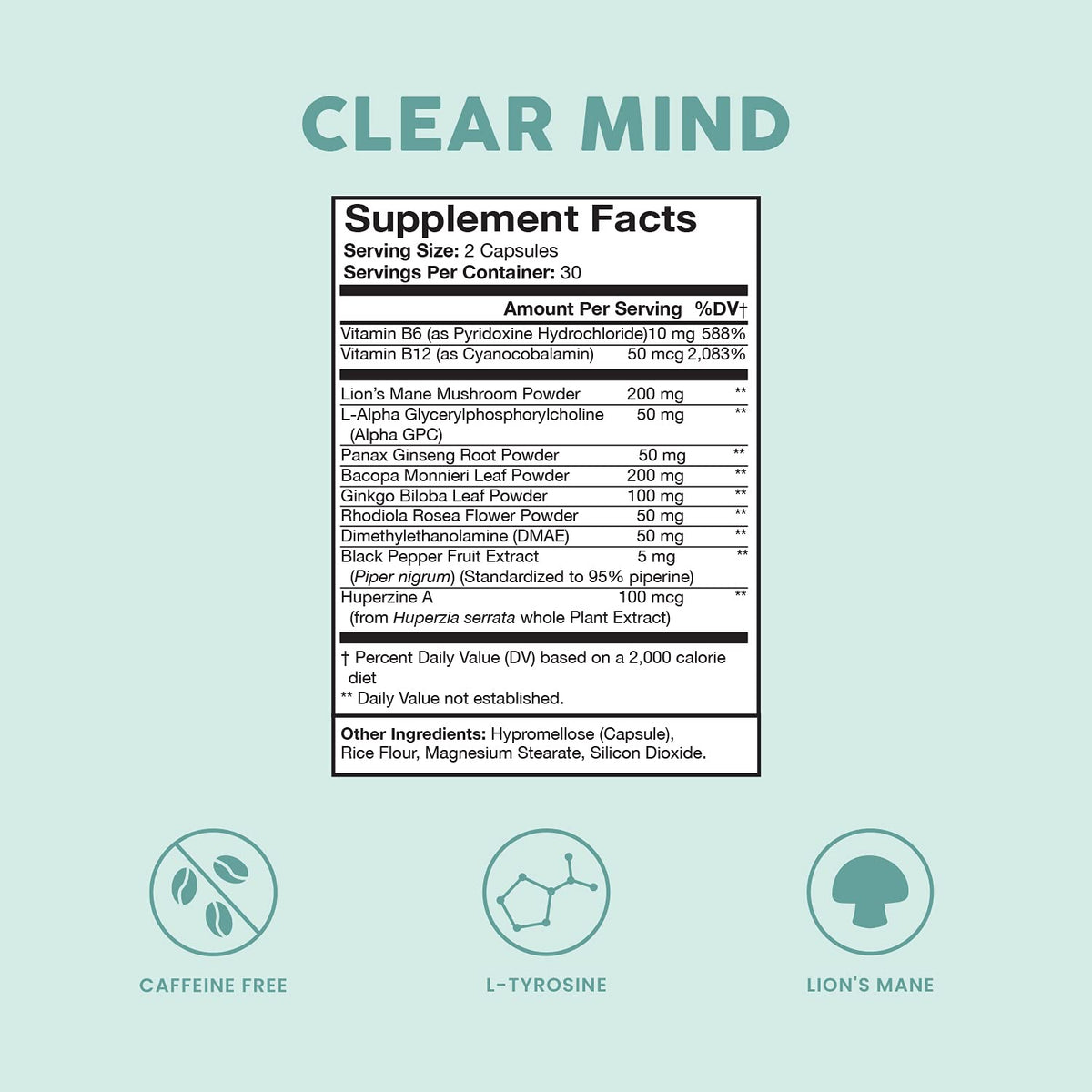 Bloom Nutrition Clear Mind Nootropic Brain Booster - 60 Capsules - image 2
