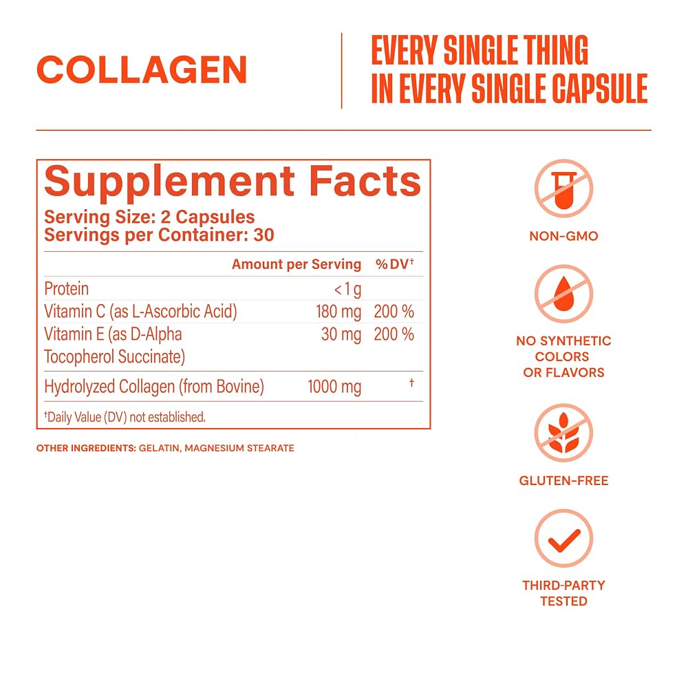 Health by Habit Capsule Collagen Standard 60 PC Count Container