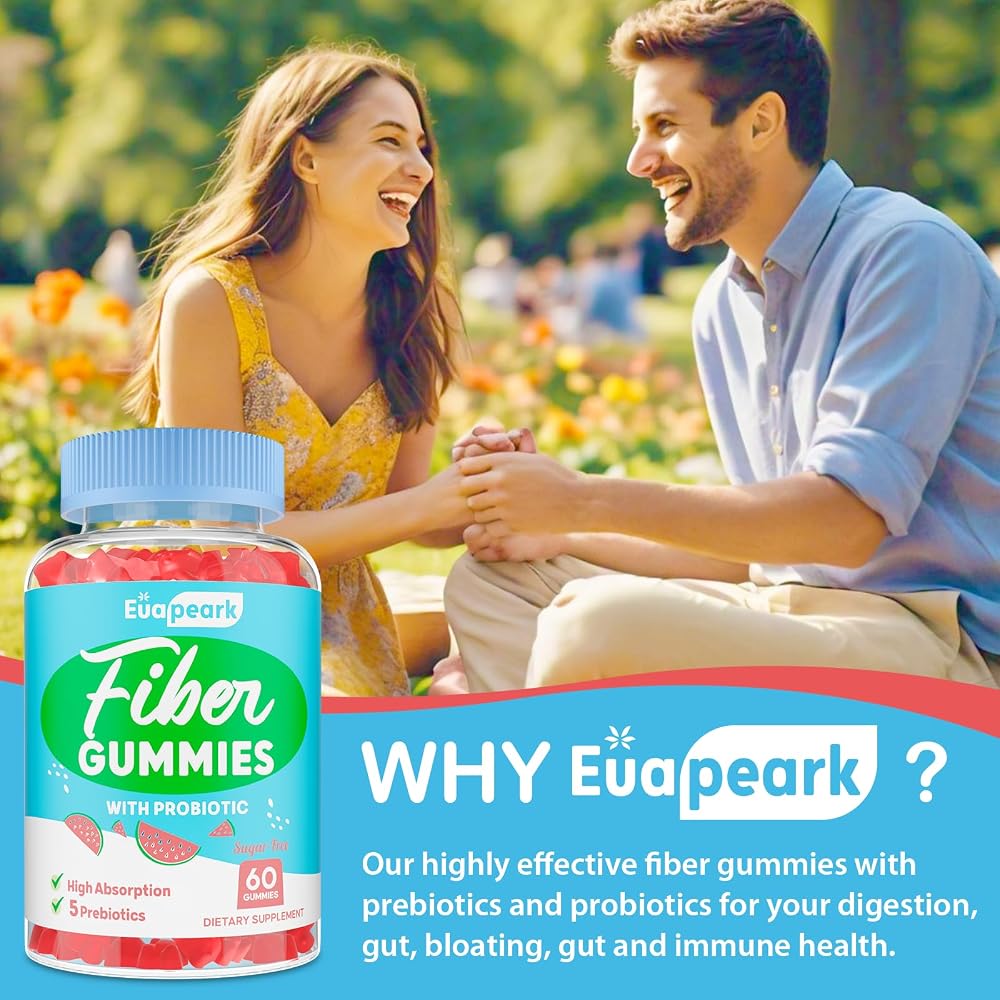 Euapeark 5G Fiber Gummies for Adults, Sugar Free - 120 Count - image 8