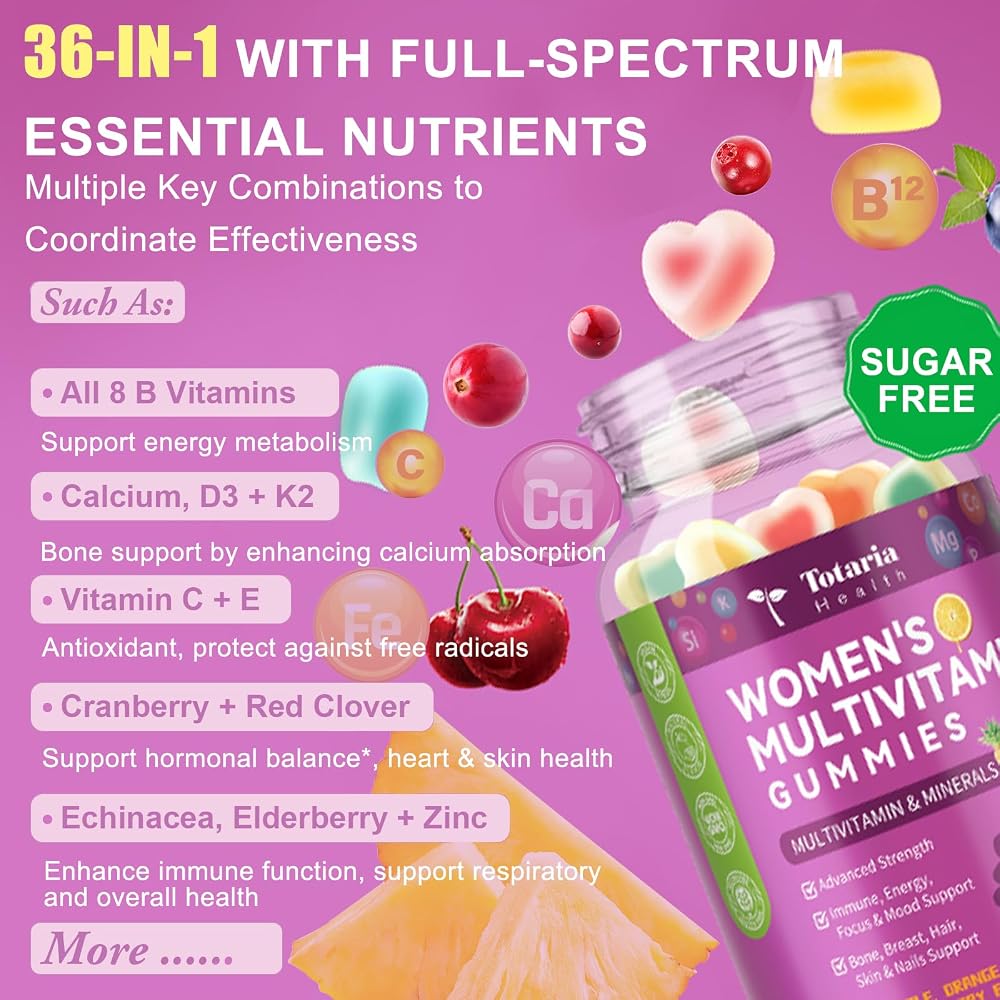 Totaria Sugar Free Women's Multivitamin Gummies with Iron - 60 Count - image 4