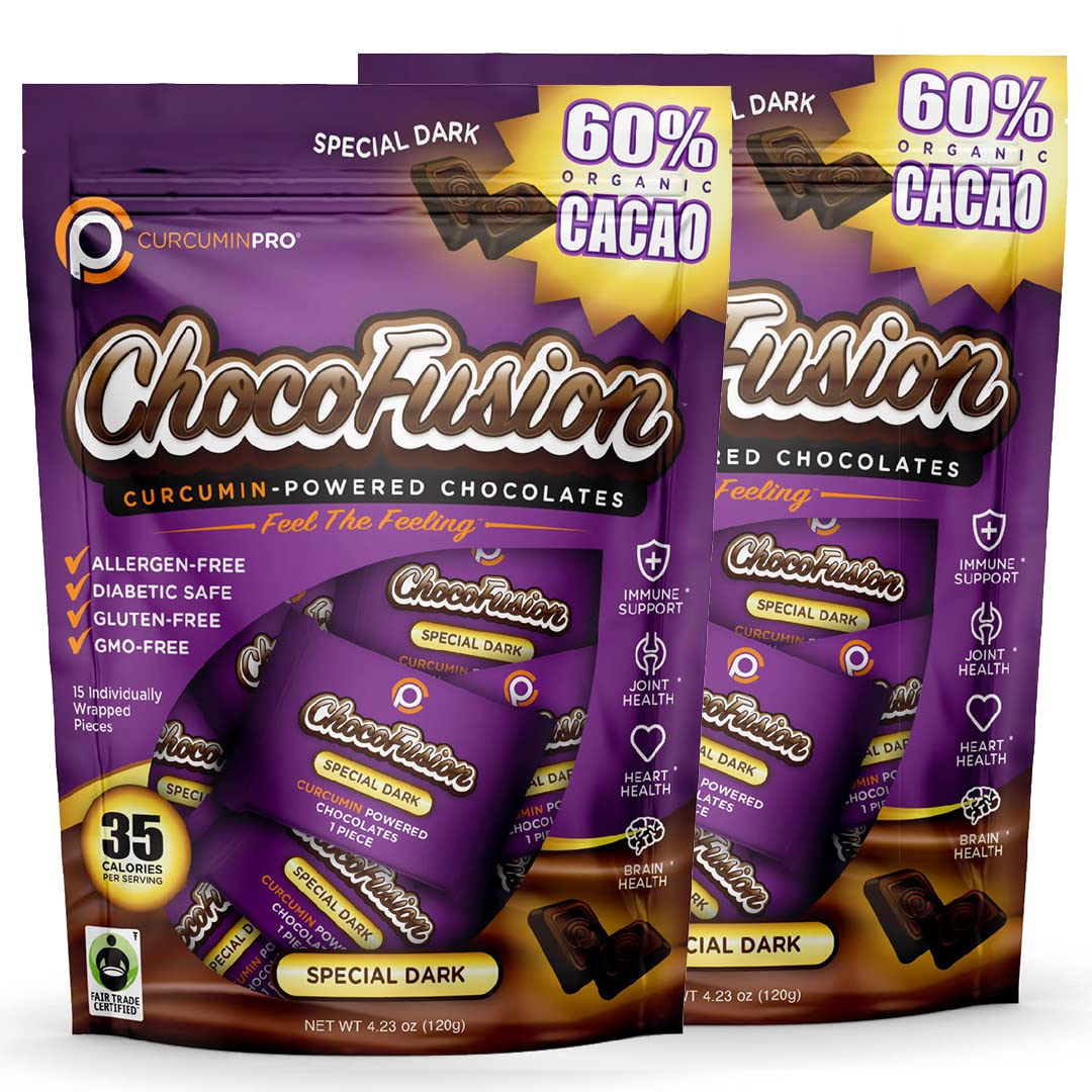 curcuminpro ChocoFusion Special Dark Curcumin Chocolate - 30 Count
