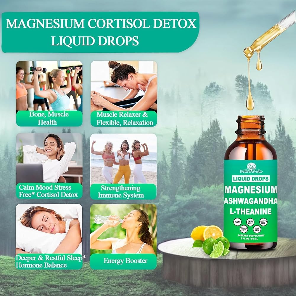 WellVeraVida Cortisol Magnesium 5 Complex Liquid Drops - 2 Fl Oz - image 3