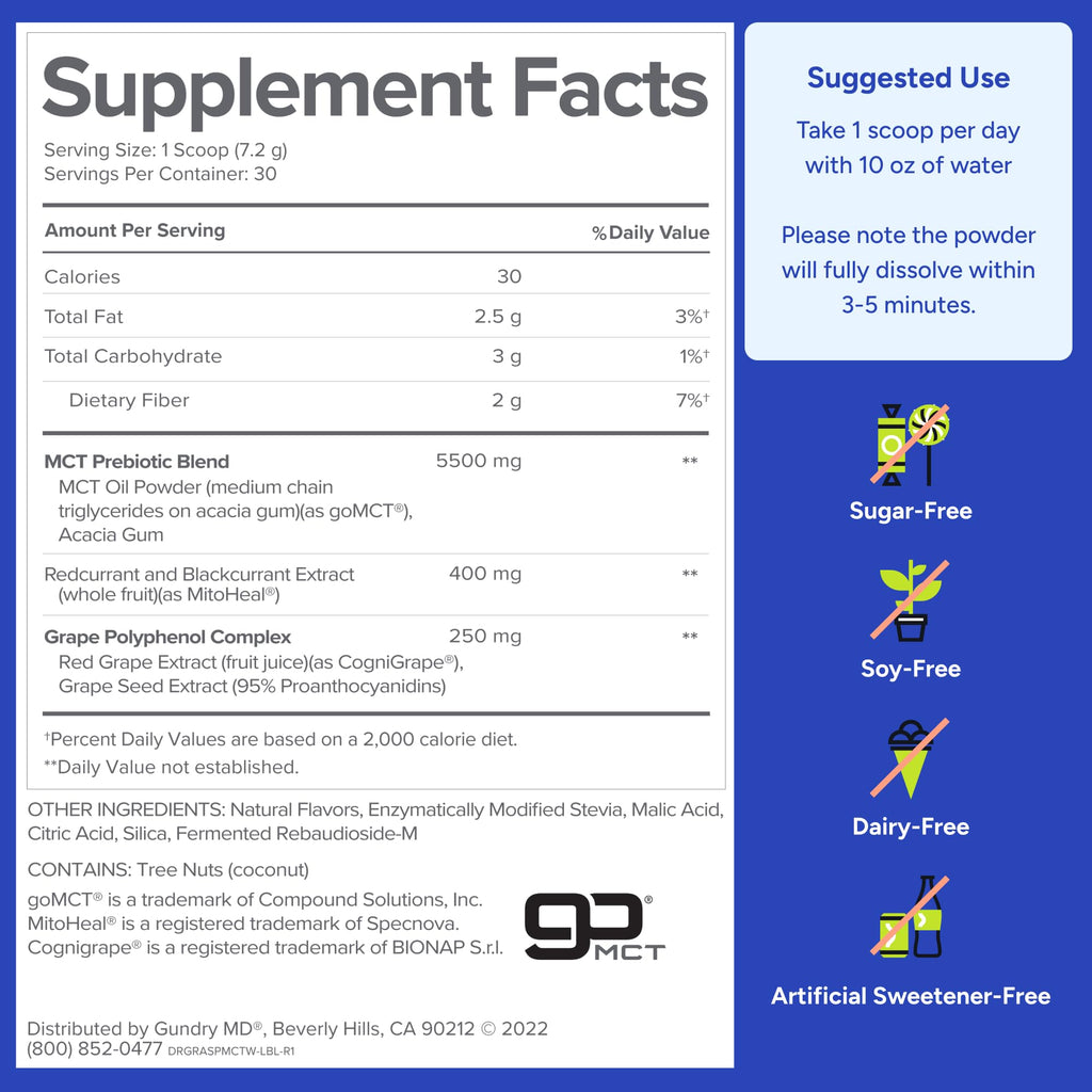 Gundry MD MCT Wellness Powder, Sugar Free