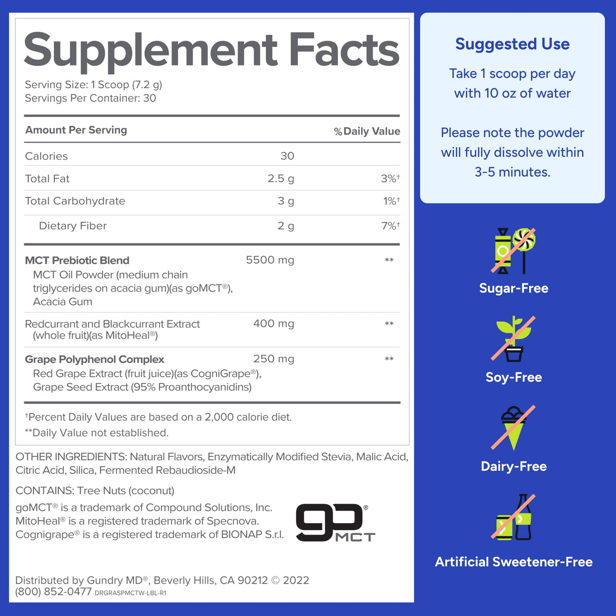 Gundry MD MCT Wellness Powder, Sugar Free