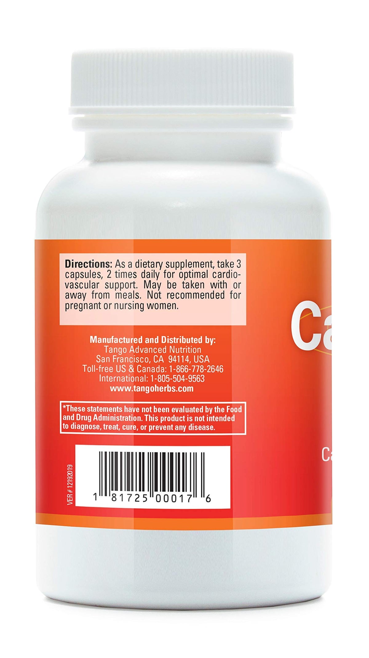 Tango CardioPhase Heart Support Supplement - 180 Vegetarian Capsules - image 2