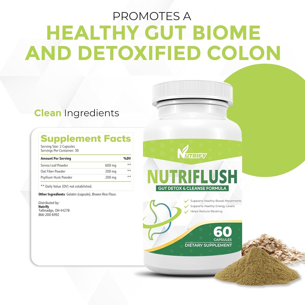 Generic NutriFlush Colon Support & Gut Cleanse Formula - 60 Capsules - image 4