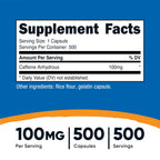 Nutricost Caffeine Pills 100mg - 500 Capsules - image 2