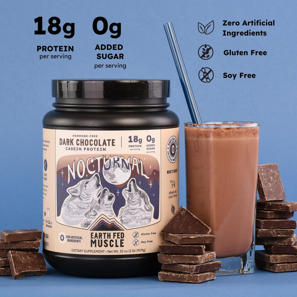 Earth Fed Muscle Nocturnal Casein Protein Dark Chocolate - 23 Servings - image 2