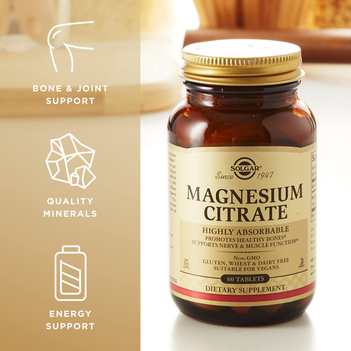 Solgar Magnesium Citrate 420 mg - 60 Tablets - image 5