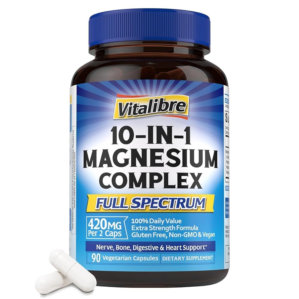 Vitalibre 10 in 1 Magnesium Complex, 420mg Elemental Magnesium
