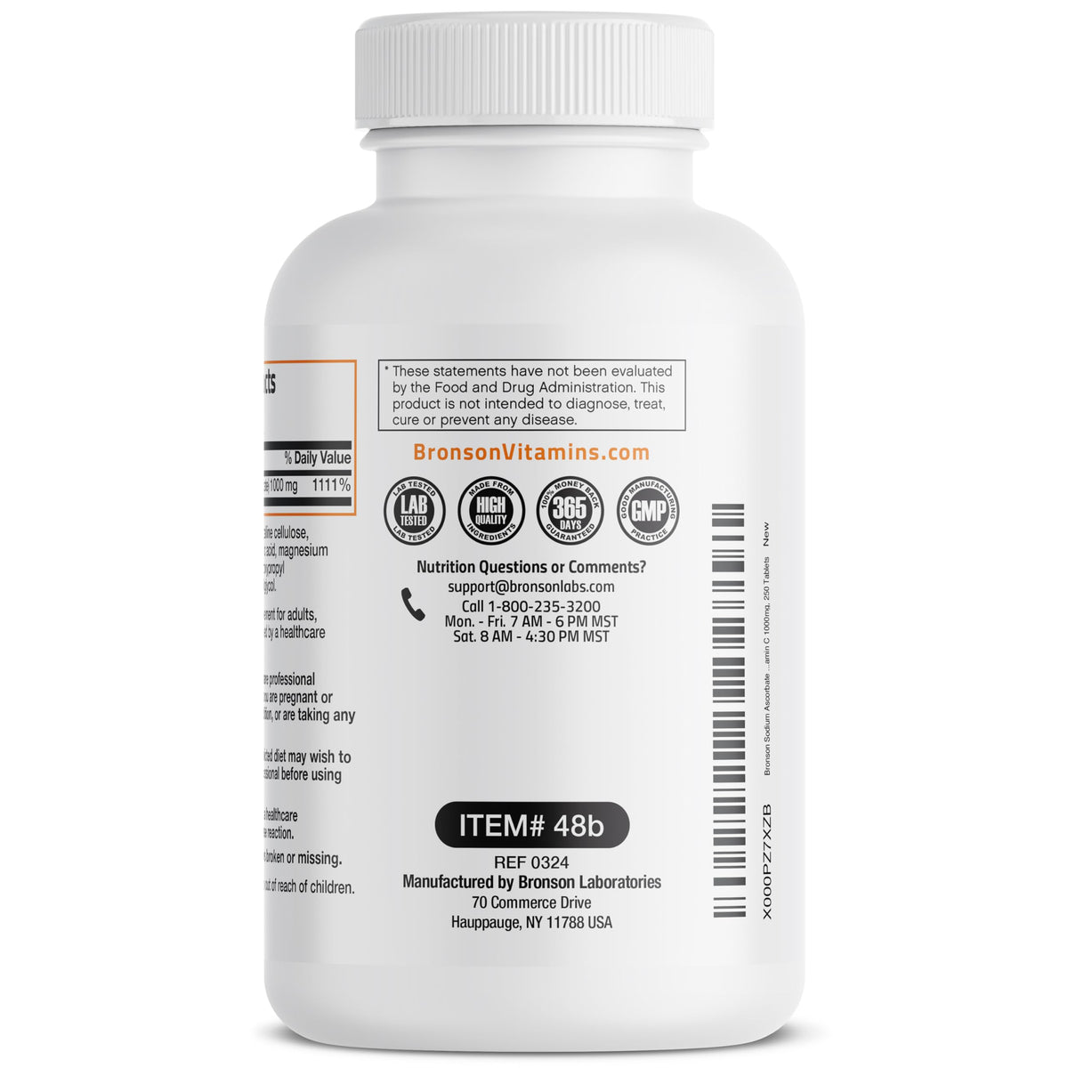 Bronson Non-Acidic Vitamin C 1000 mg Sodium Ascorbate - 250 Tablets - image 8