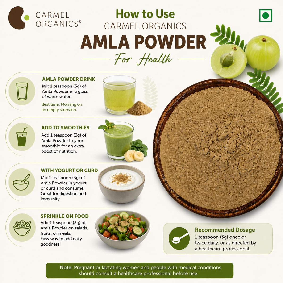 CARMEL ORGANICS Amla Fruit Powder - 8 Ounces - image 6