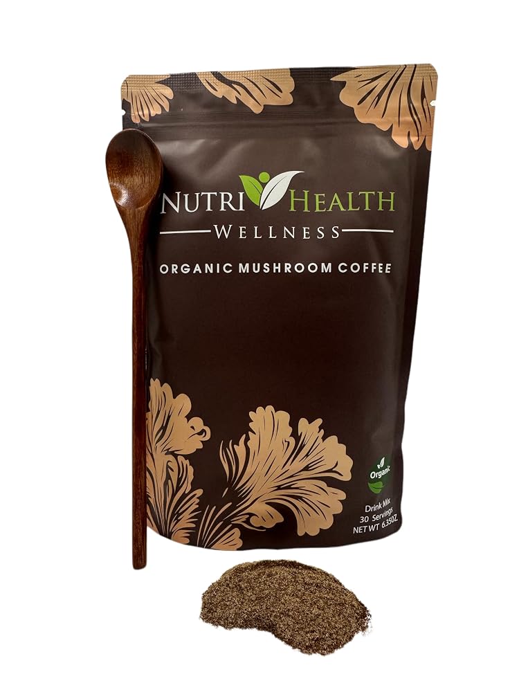 NUTRI HEALTH WELLNESS Organic Mushroom Coffee with 6 Adaptogens - 30 Servings - image 3