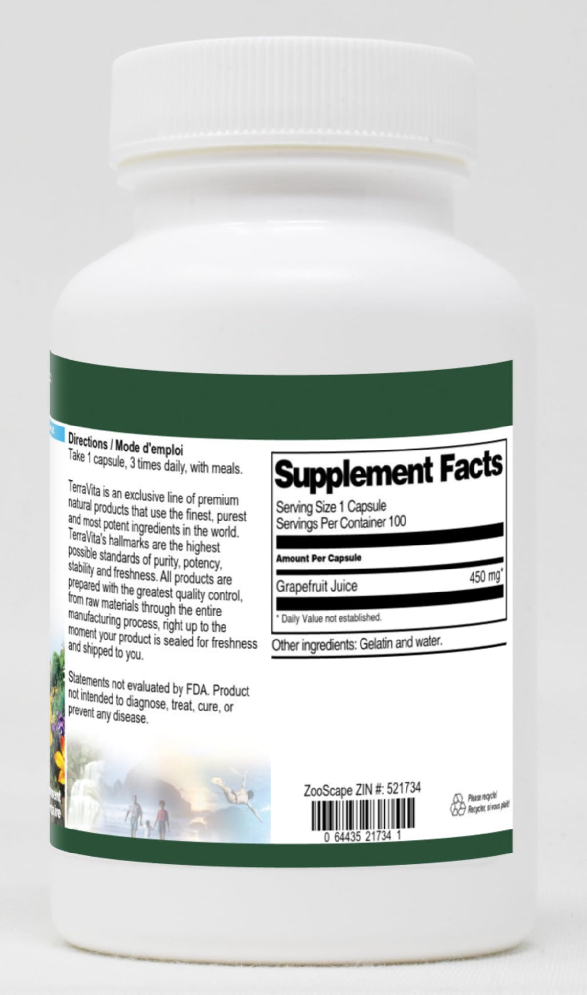 Terravita Grapefruit Juice 450 mg - 100 Capsules - image 2