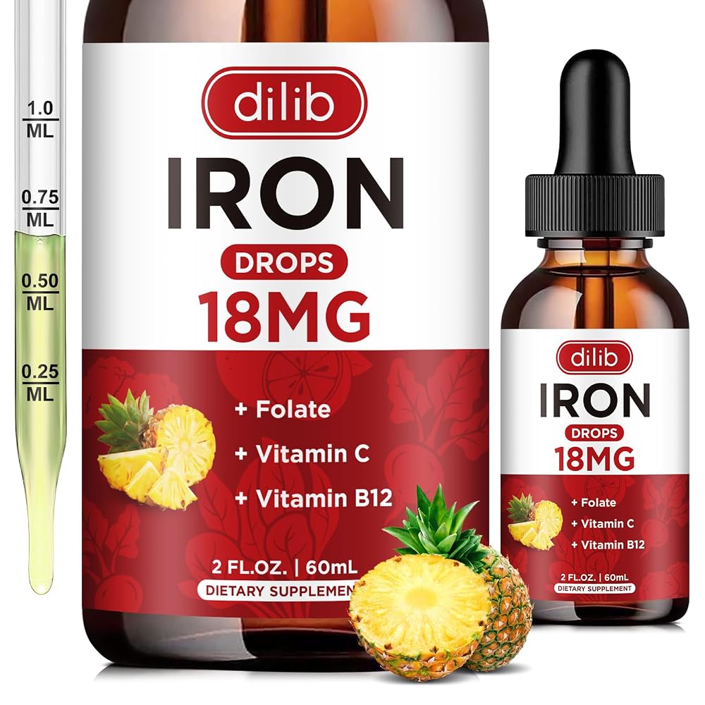 dilib Liquid Iron Supplement for Women & Men Iron Drops Iron