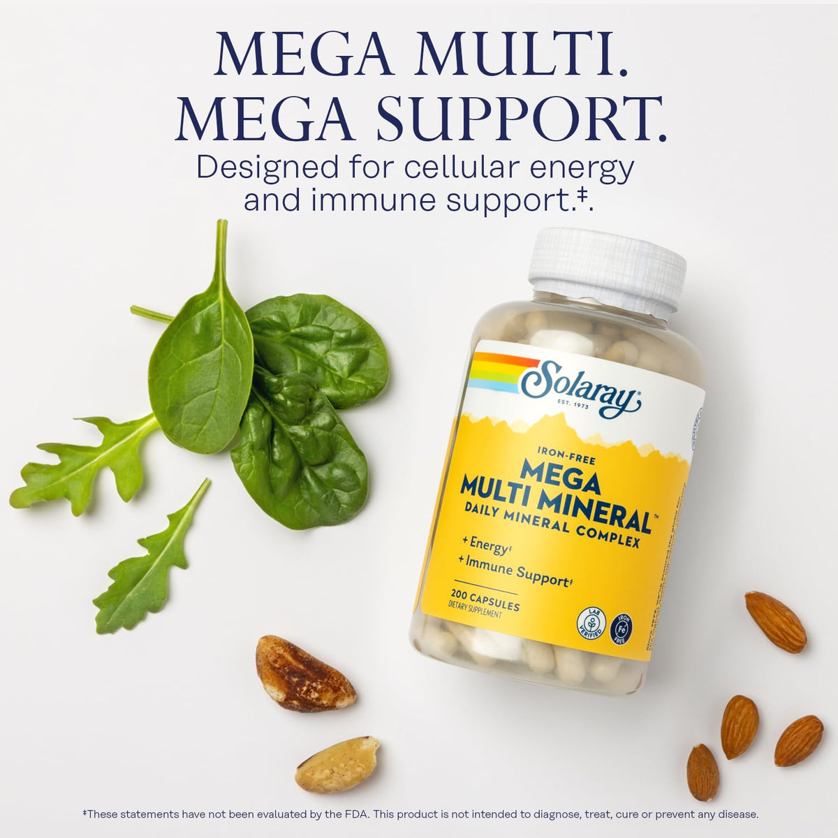 Solaray Mega Multi Mineral Iron Free - 100 Capsules - image 3
