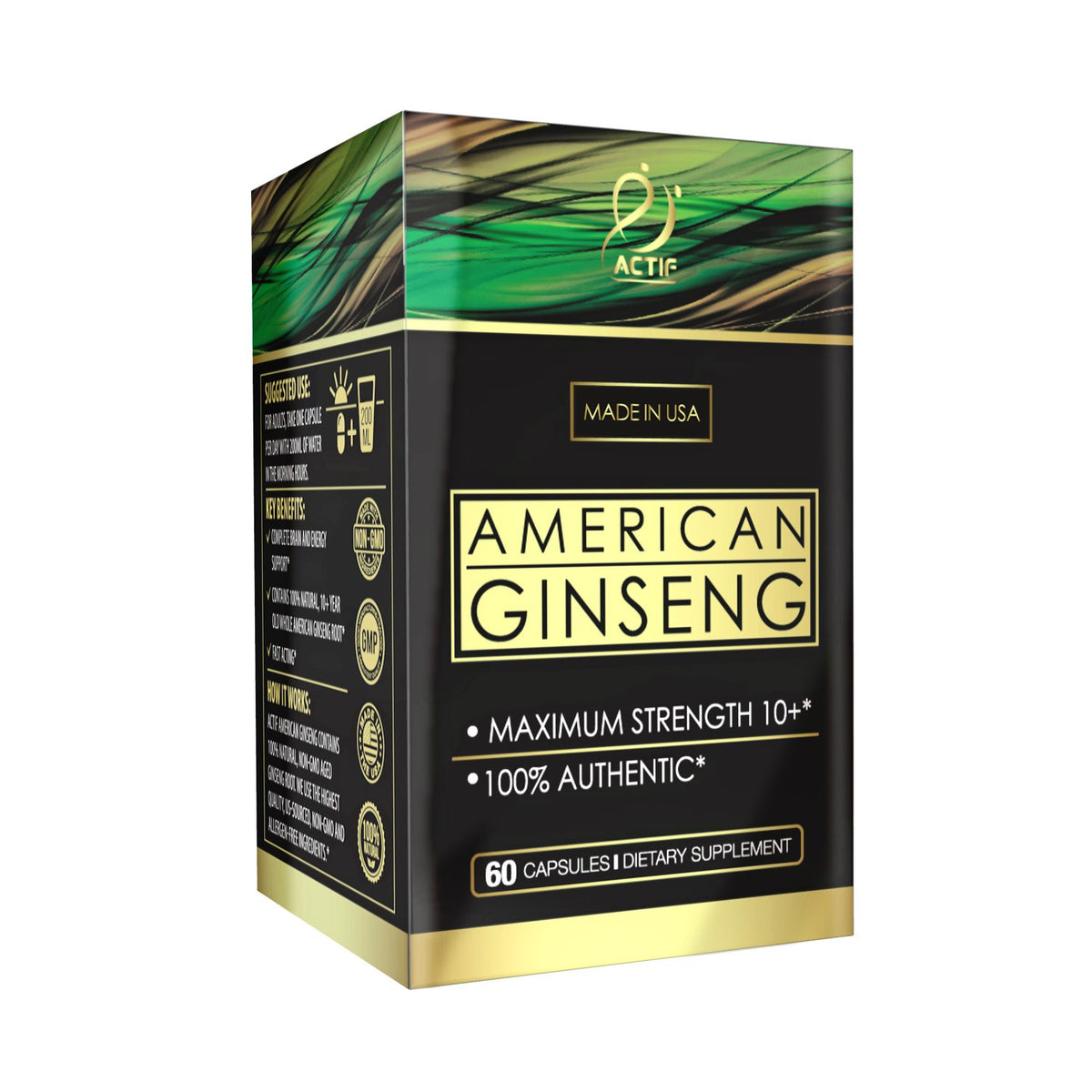 ACTIF American Ginseng 10 Year Old 500mg - 1 Capsules