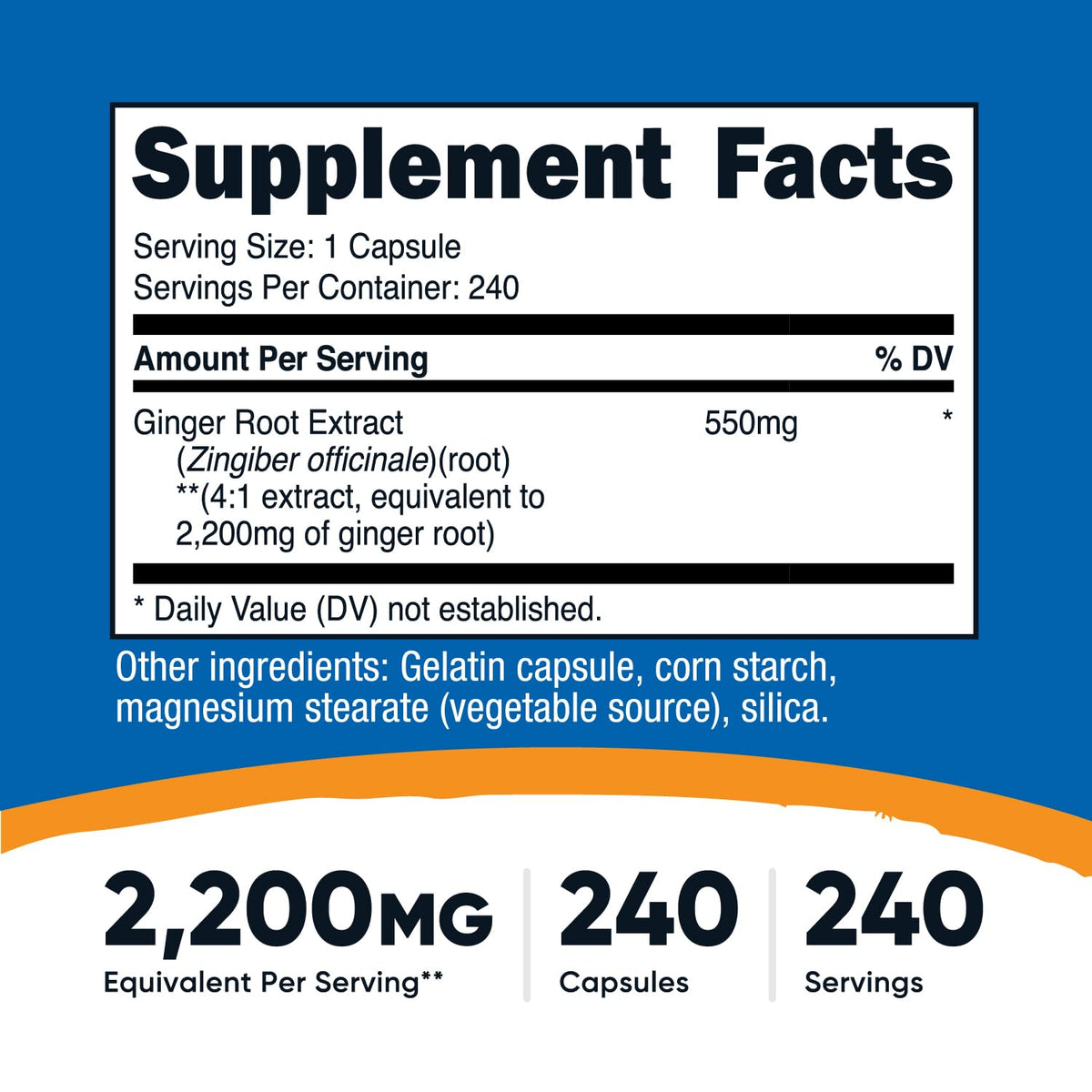 Nutricost Ginger Root Extract 550mg - 240 Capsules - image 2
