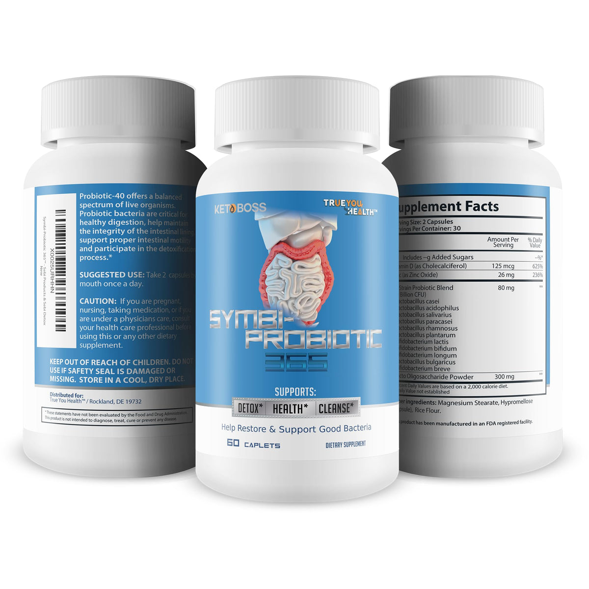 Keto Boss Symbi-Probiotic 365 Probiotic Gut Support - 60 Capsules - image 4