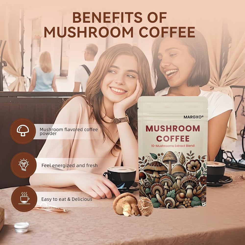 MARGXO Mushroom Coffee 10-Mushroom Extract Blend - 30 Servings - image 3