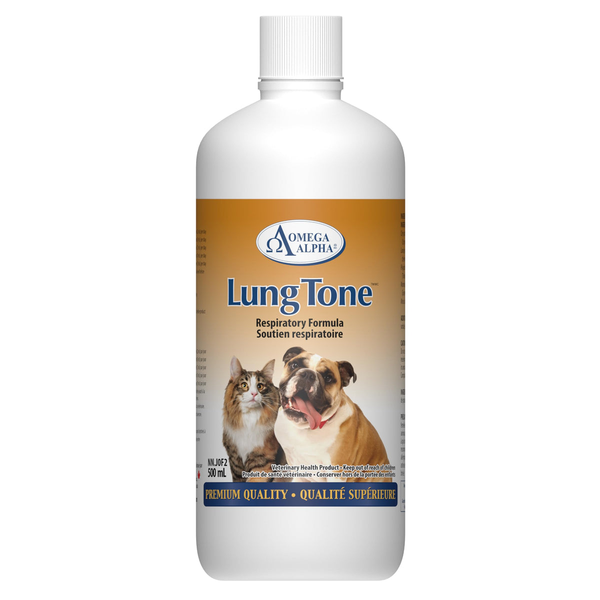 Omega Alpha LungTone Respiratory Support Liquid for Pets - 500mL