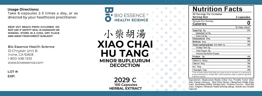 Bio Essence Health Science Xiao Chai Hu Tang Minor Bupleurum - 100 Capsules - image 2