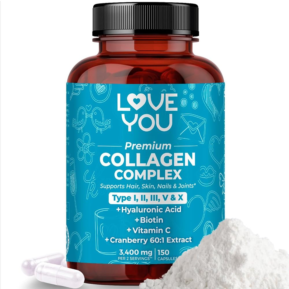 Love You Collagen Complex Types I, II, III, V & X - 150 Capsules