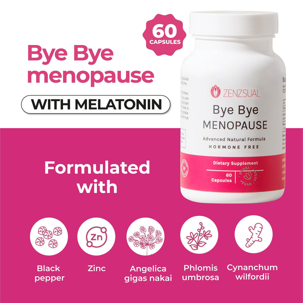 ZENZSUAL Bye Bye Menopause with Melatonin - 60 Capsules - image 2