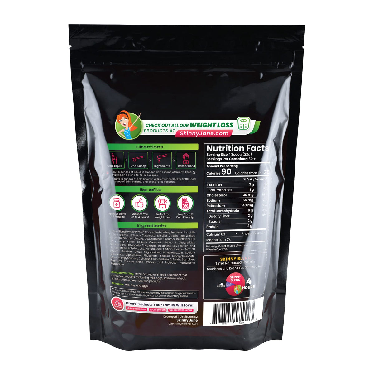 Skinny Blend - Best Tasting Protein Shake for Women, 30 Shakes per Bag