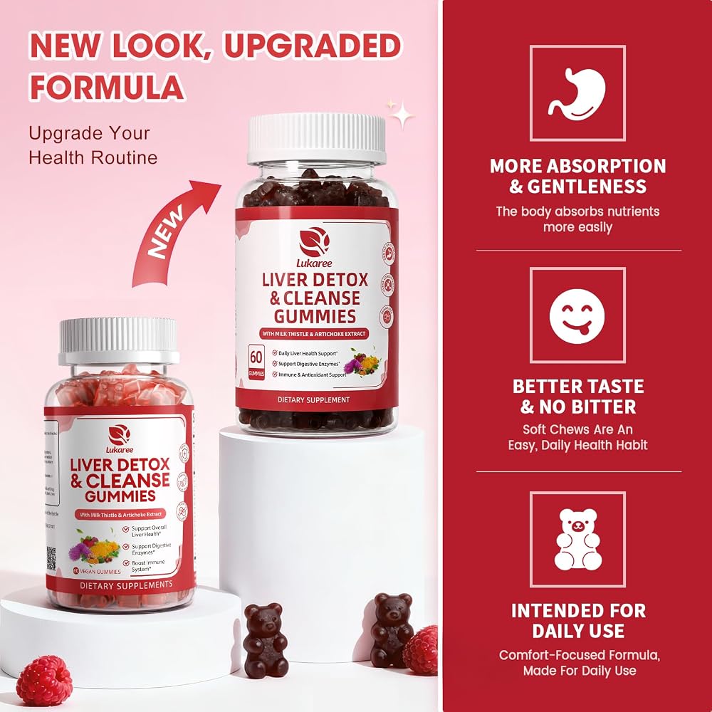 Lukaree Liver Cleanse Detox & Repair Gummies - 120 Count - image 3