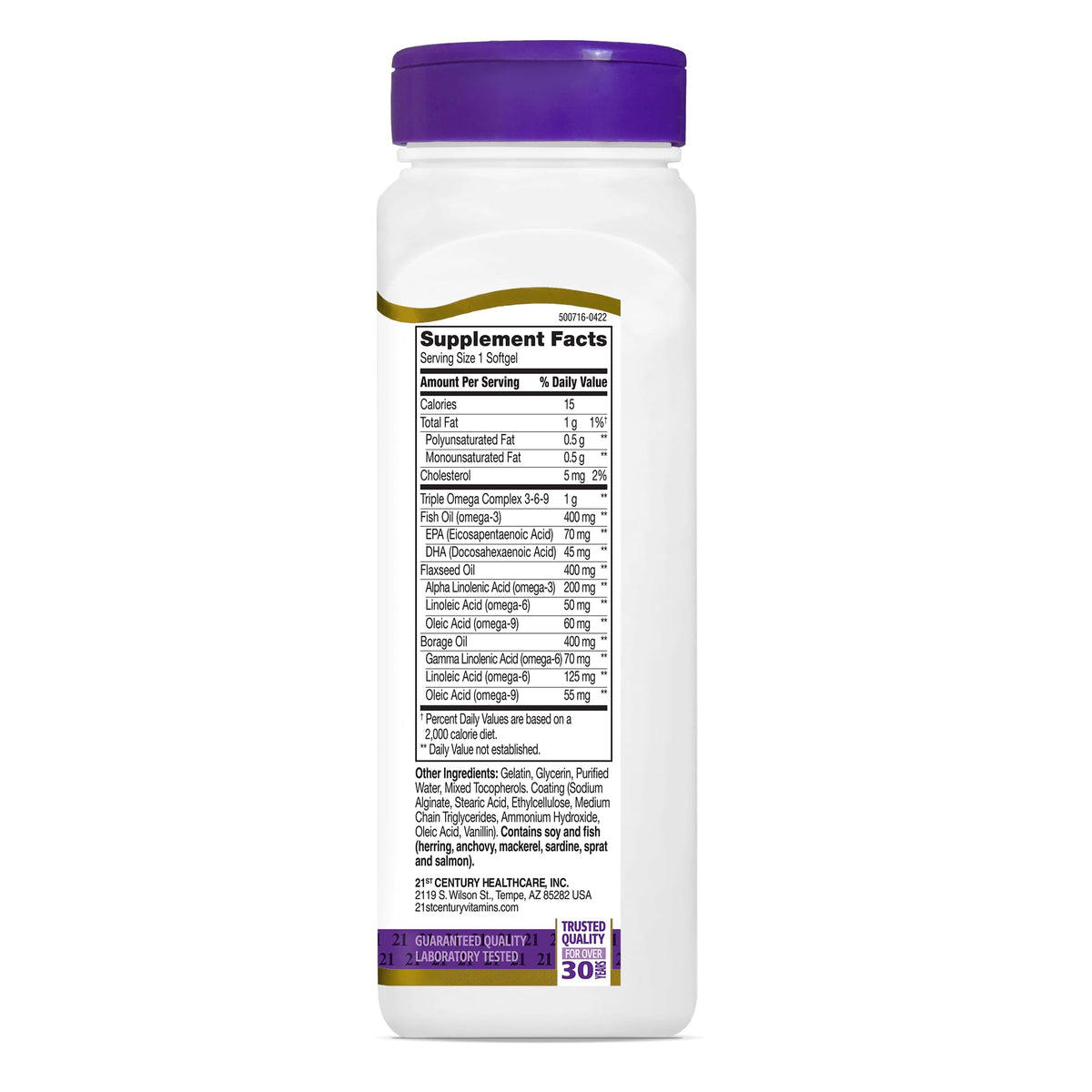 21st Century Triple Omega Complex 3-6-9 - 270 Softgels (3 Pack) - image 3